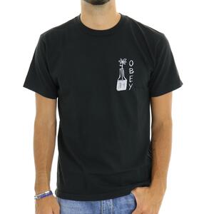 T-SHIRT FLOWER DOODLE NERO